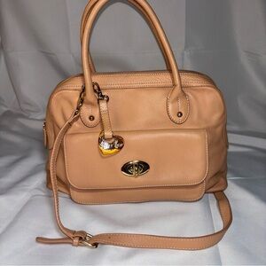 Barr + Barr New York Pebble Leather Salmon Blush Leather Satchel Handbag